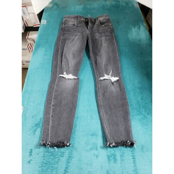 Joes Jeans Size 27 Womens Black Stretch Pants Ladies Mid Rise Fray Hem Ankle - Picture 1 of 13